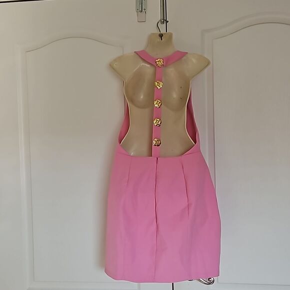 Sunfere Formal Party Open Back Mini Dress Pink Large - Picture 3 of 16
